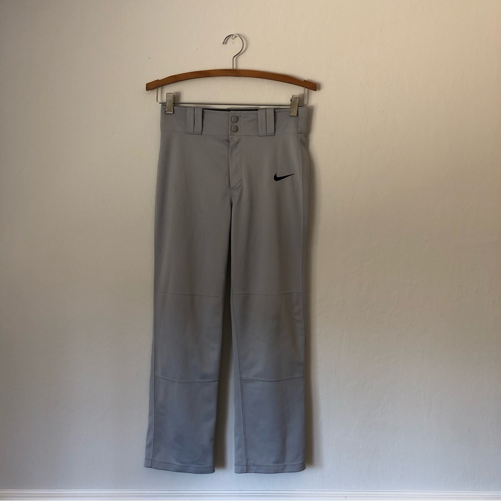 Nike Baseball Pants Dri Fit Athletic Gray Men’s Large Zipper Buttons Sliding